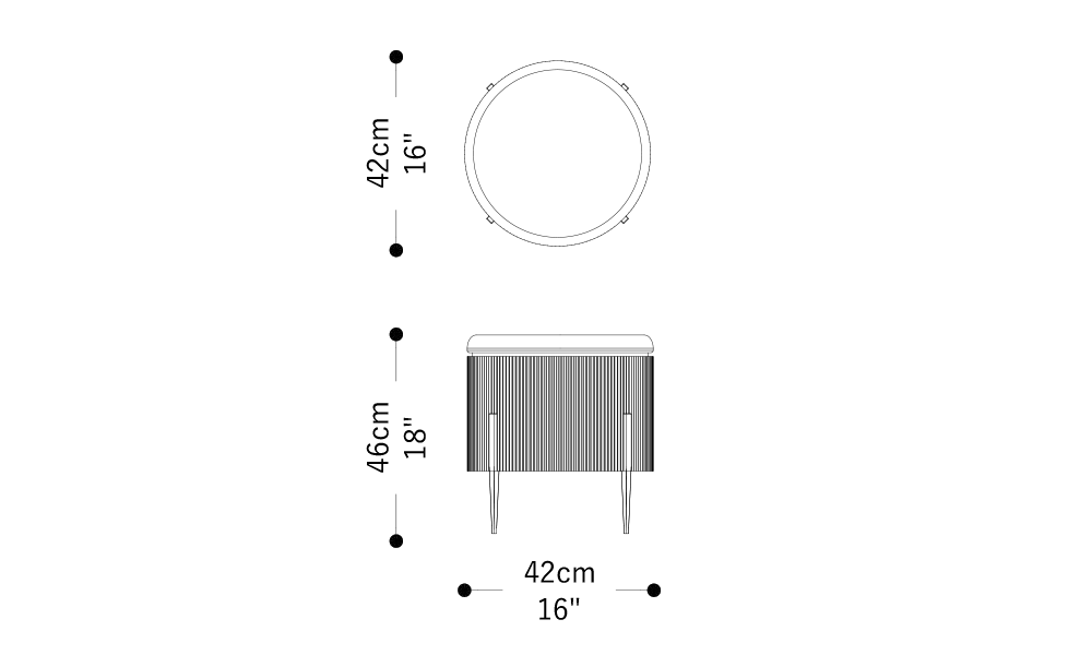 Image of the main dimensions of the product